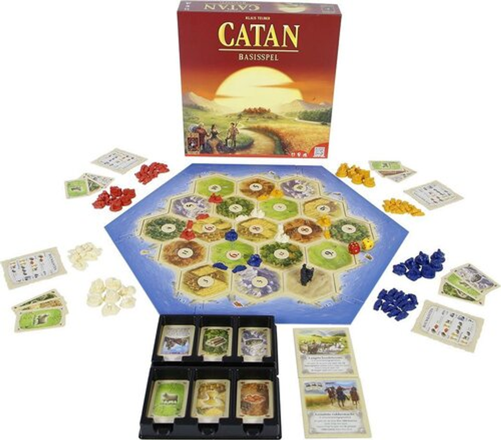 999 Games Kolonisten van Catan basisspel compleet overzicht goedkoop en makkelijk huren bij BIYU
