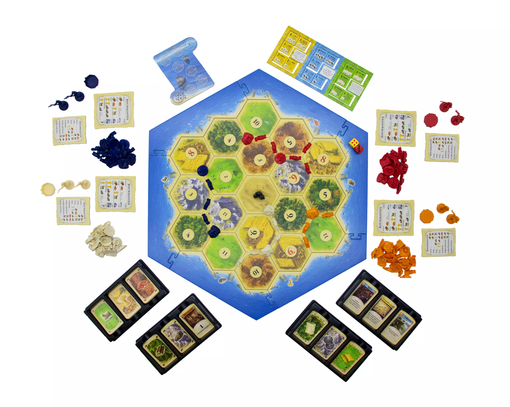 Rent the Cities and Knights expansion for Catan at BIYU - Protect your city against barbarians and build knights! Perfect for a strategic night with friends.