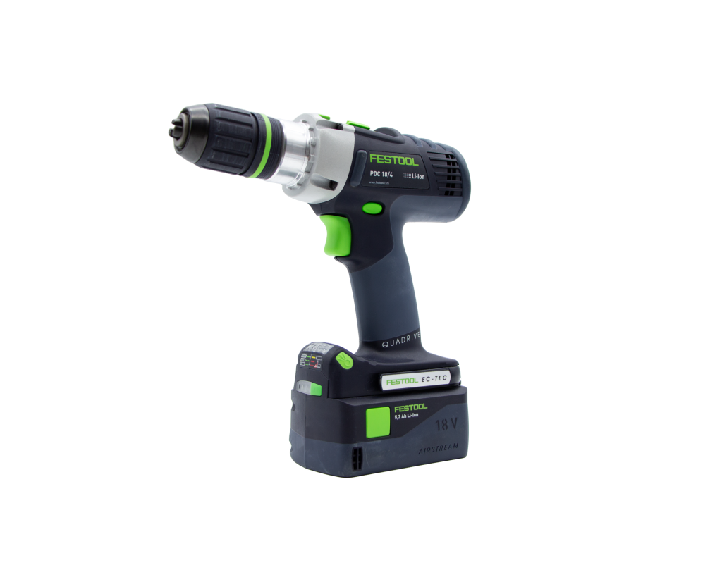 This Festool cordless percussion drill is perfect for drilling hard surfaces like metal. Easy and affordable rental with BIYU