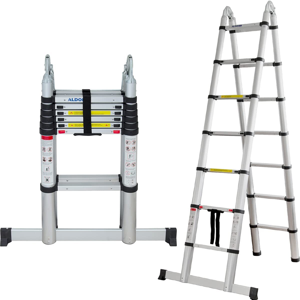 Rent Aldorr telescopic ladder 4.4m, item 2440, now at BIYU - Ideal for your DIY projects!