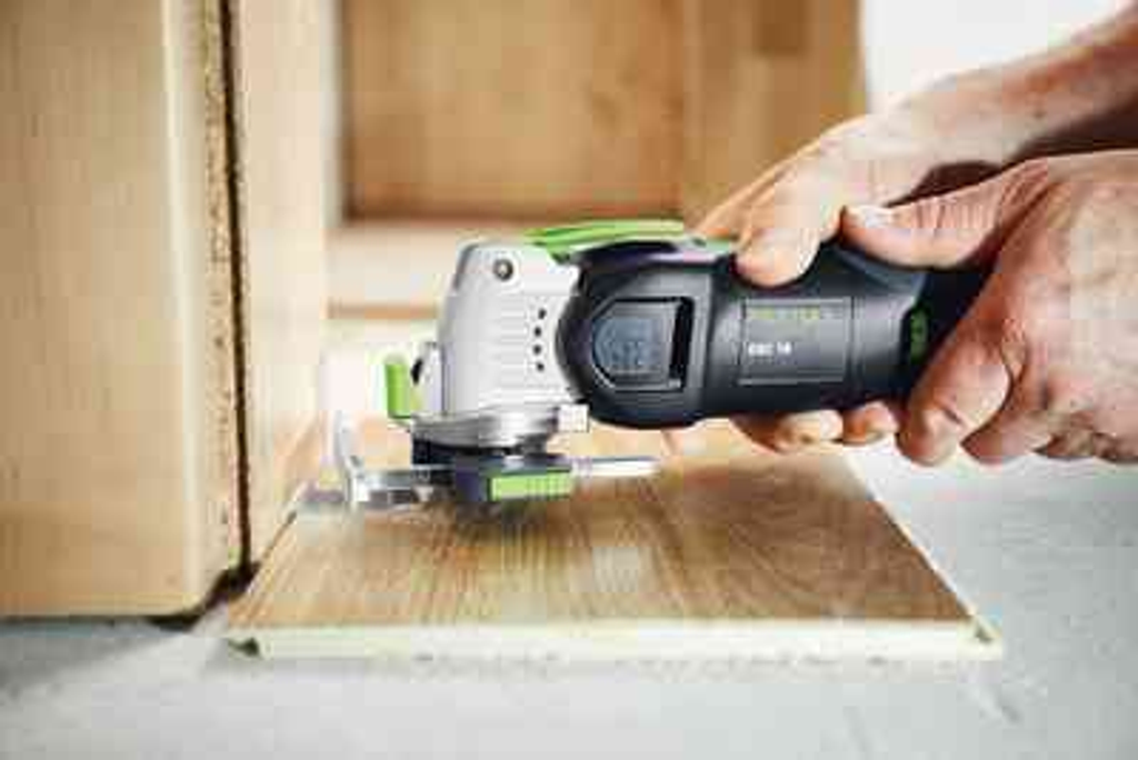 The Festool cordless oscillator is perfect to scratch off glue residue e.g. Easy and cheap rental with BIYU