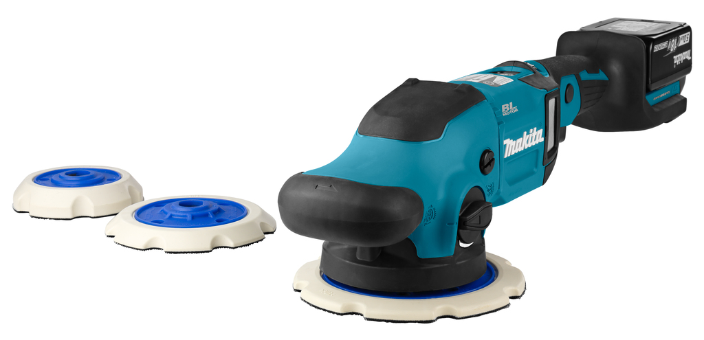 Makita cordless random orbit polisher is ideal for fine polishing in auto detailing and vehicle maintenance applications