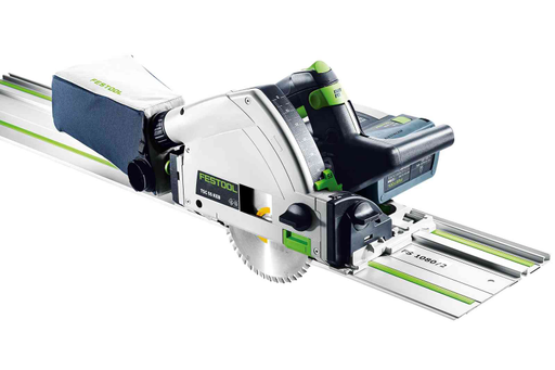 This Festool cordless track saw is perfect for cutting kitchen worktops. Easy and affordable rental with BIYU.