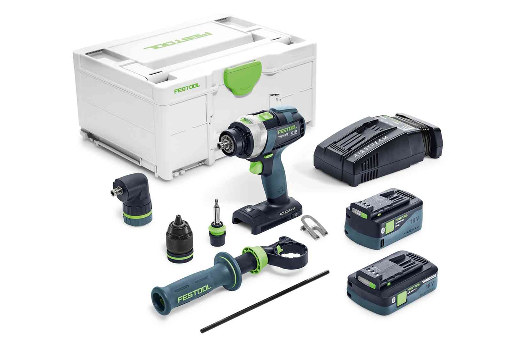 This Festool cordless percussion drill is perfect for drilling hard surfaces like metal. Easy and affordable rental with BIYU