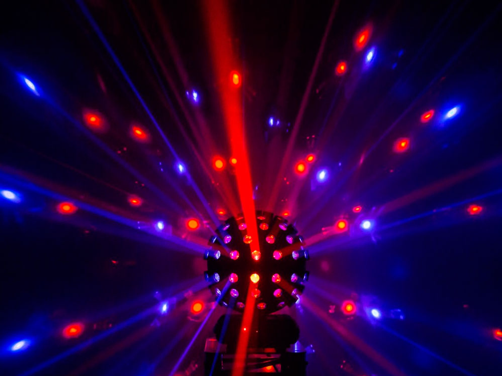 Rent this JB XL LED Disco ball with 60W LED lights (In on mode in dark space)