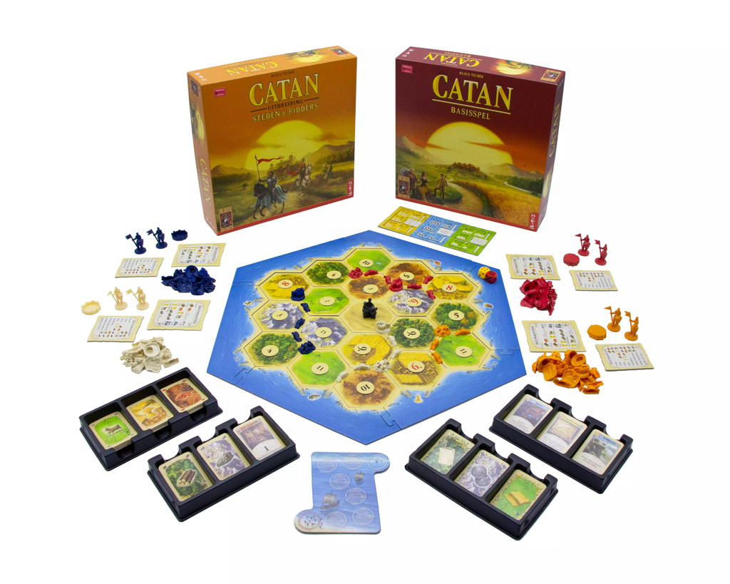 999 Games Kolonisten van Catan uitbreiding steden en ridders doos goedkoop en makkelijk huren bij BIYU