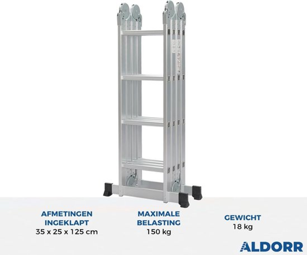 Aldorr Professional Folding Ladder with Platform. Folded ladder picture. Affordable rental with BIYU.