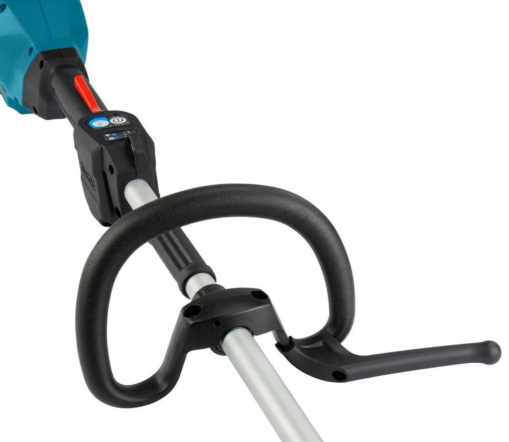 The Makita brush cutter electronically adjusts speed and torque in case of resistance to maintain power