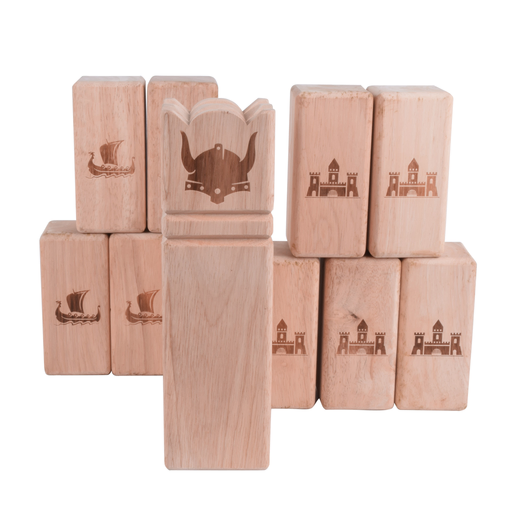 Gutos Premium Kubb Spel van massief hout makkelijk en goedkoop huren bij BIYU