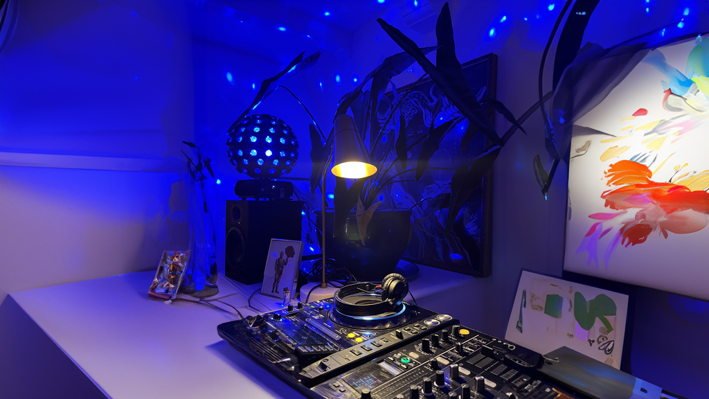 DJ Set and a discoball at home