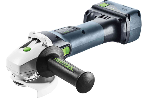 The Festool cordless angle grinder to smoothly grind hard material like metal. Easy and affordable rental with BIYU